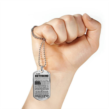 Stainless Steel/Gold 18k Dog Tag Necklace To Boyfriend - Personalized Gifts
